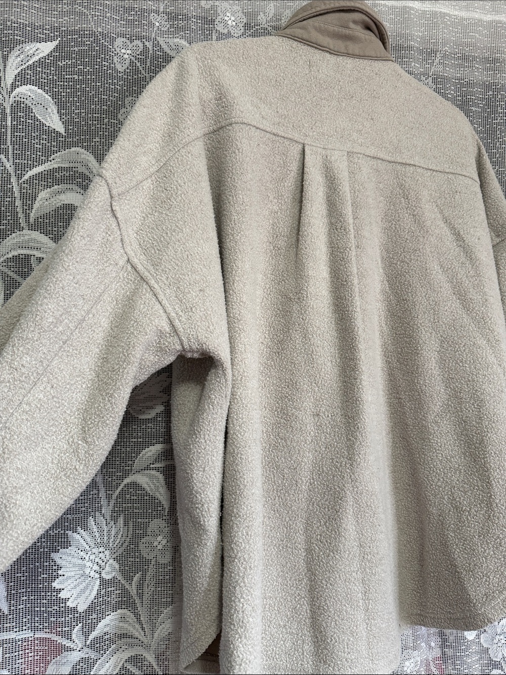 Grey Reverse Fleece button up shirt - Picture 4 of 4
